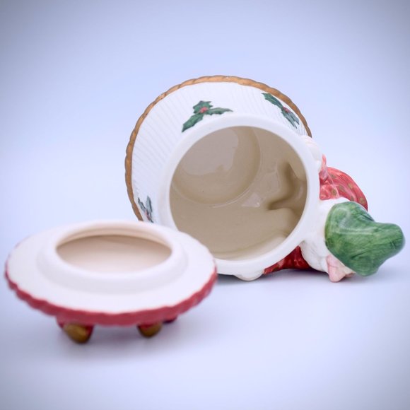 Fitz & Floyd Vintage Old World Elf Creamer Sugar Bowl Set Earthenware Christmas - Picture 14 of 16